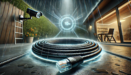 Entdecken Sie das wasserdichte 100m Ethernet Netzwerkkabel Cat 6 von Mr. Tronic für den Außenbereich