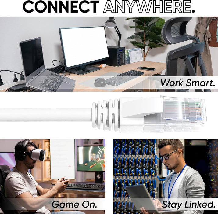 Latiguillo Mr. Tronic Cat 6 blanco: conecte en cualquier lugar