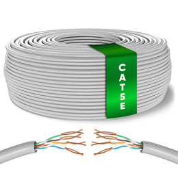 Mr. Tronic Cat 5e U/UTP bulk Ethernet cable on a reel, grey