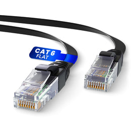 Mr. Tronic Cat 6 flat Ethernet cable, black