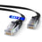Mr. Tronic Cat 6 flat Ethernet cable with RJ45 connectors, black jacket, 30 m