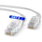 Mr. Tronic Cat 6 flat Ethernet cable with RJ45 connectors, white jacket, 30 m