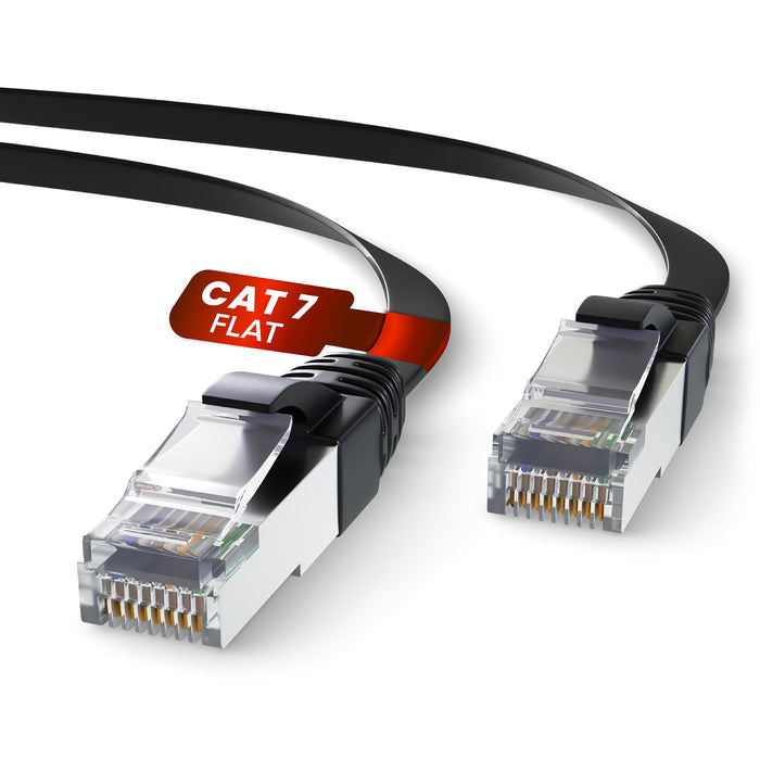 Mr. Tronic Cat 7 flat Ethernet cable, black