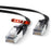 Mr. Tronic Cat 7 flat Ethernet cable with RJ45 connectors, black jacket, 30 m