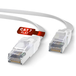 Mr. Tronic Cat 7 flat Ethernet cable, white