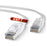 Mr. Tronic Cat 7 flat Ethernet cable with RJ45 connectors, white jacket, 30 m