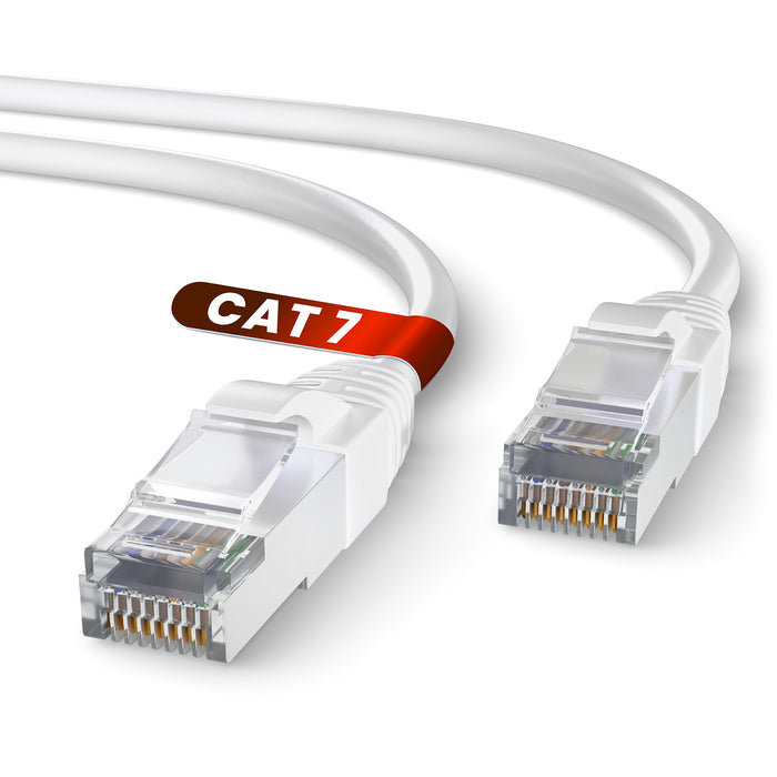 Mr. Tronic Cat 7 S/FTP patch Ethernet cable with RJ45 connectors, white jacket, 30 m