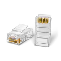 Mr. Tronic unshielded RJ45 modular plugs, transparent body