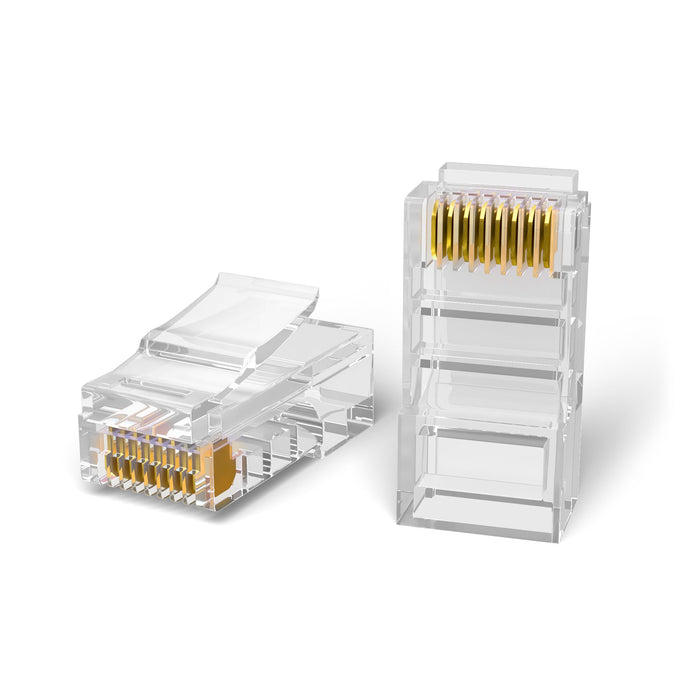 Mr. Tronic unshielded RJ45 modular plugs, transparent body