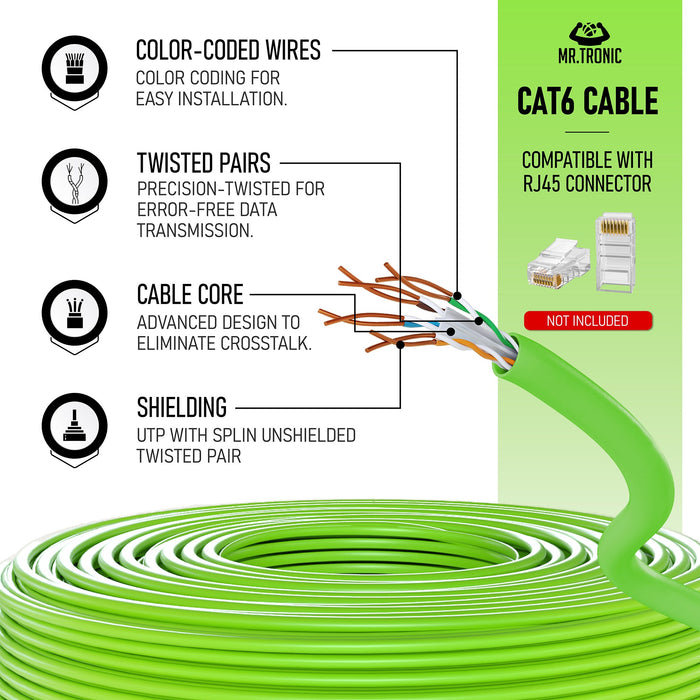 Mr. Tronic Cat 6 Bulk Green