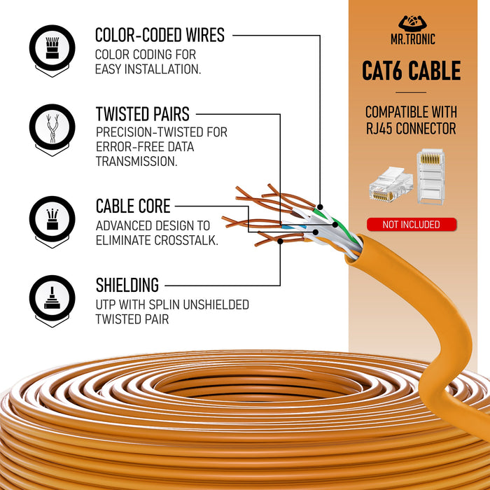 Mr. Tronic Cat 6 Bulk Orange