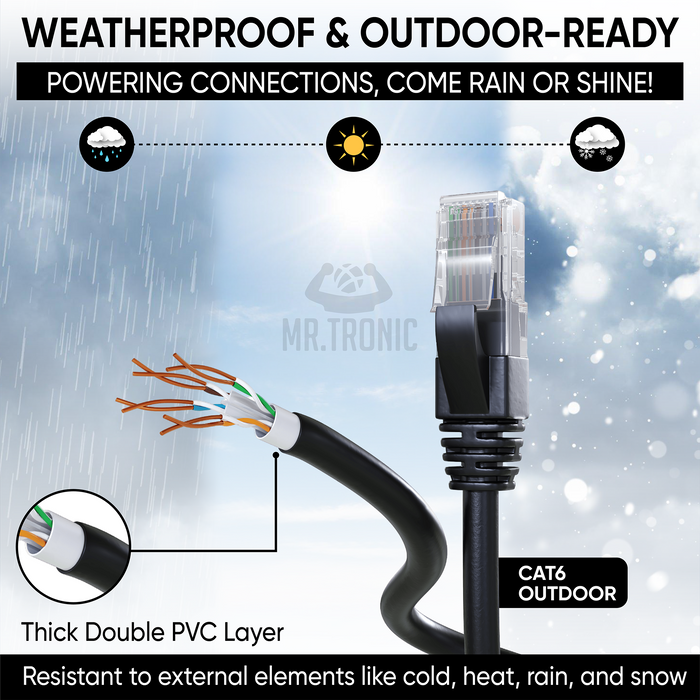 Mr. Tronic Cat 6 Outdoor Black